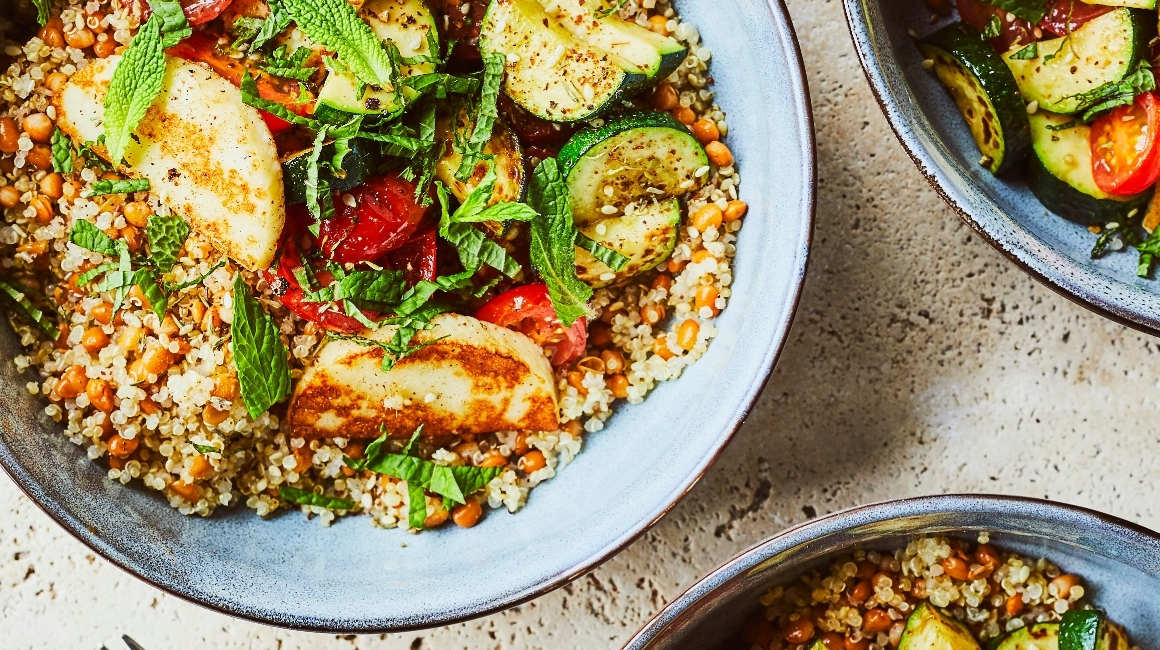  Grilled Haloumi Veggie Bowl by Geneviève O’Gleman
