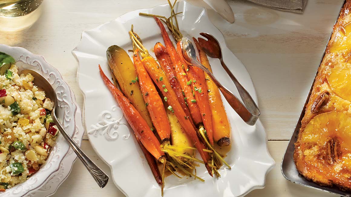 Maple-glazed carrots