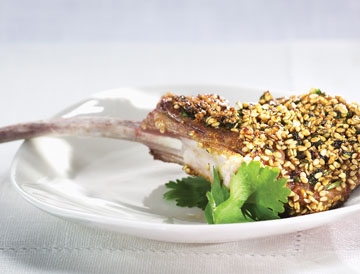 Côtelettes d'agneau en croûte de sésame et érable