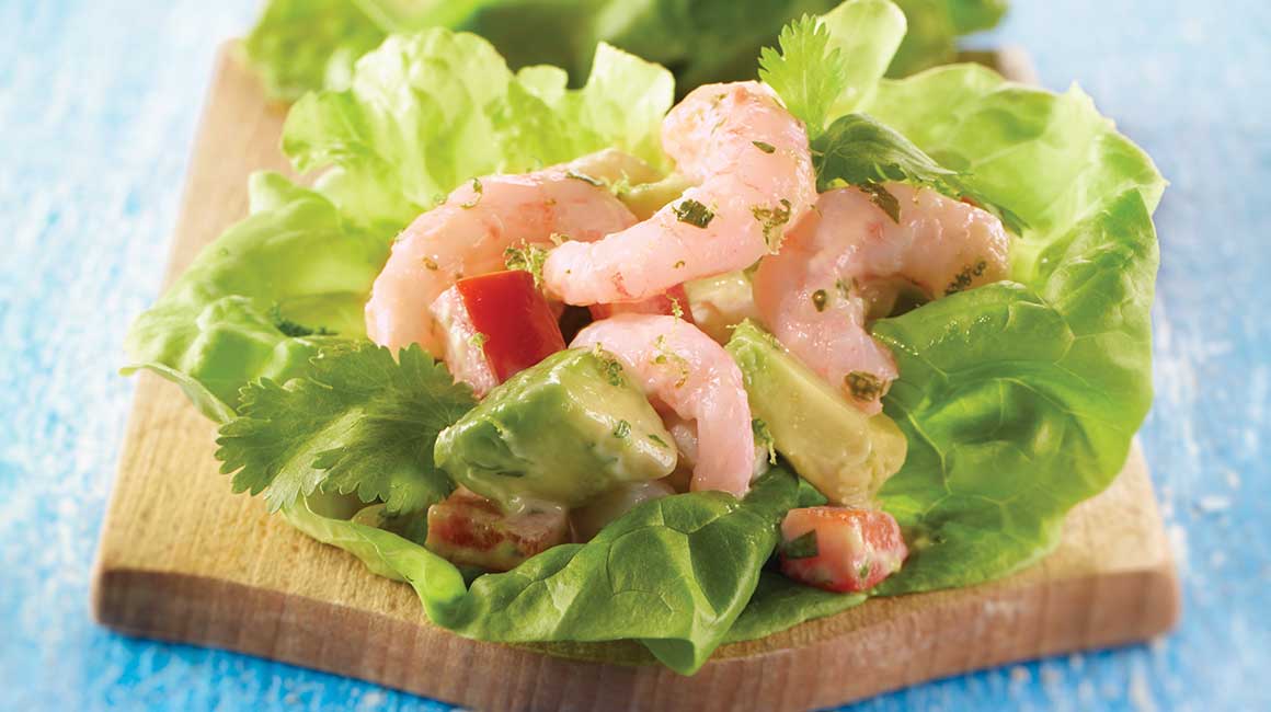 Nordic shrimp on Boston lettuce boats