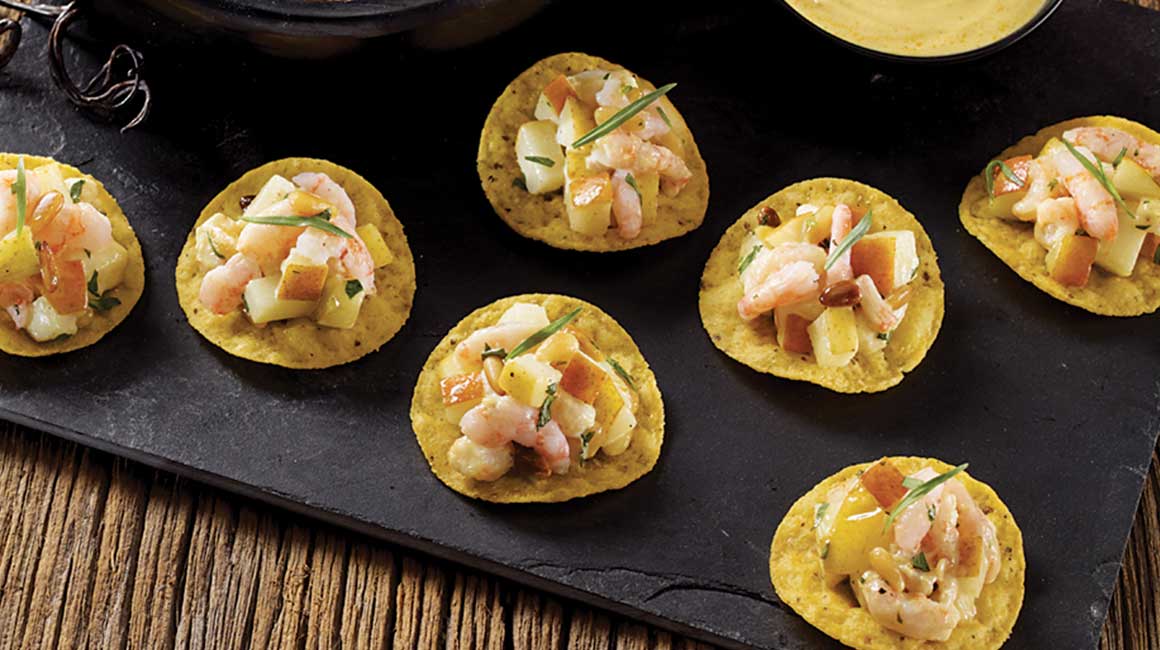 Shrimp and pine nut cocktail bites