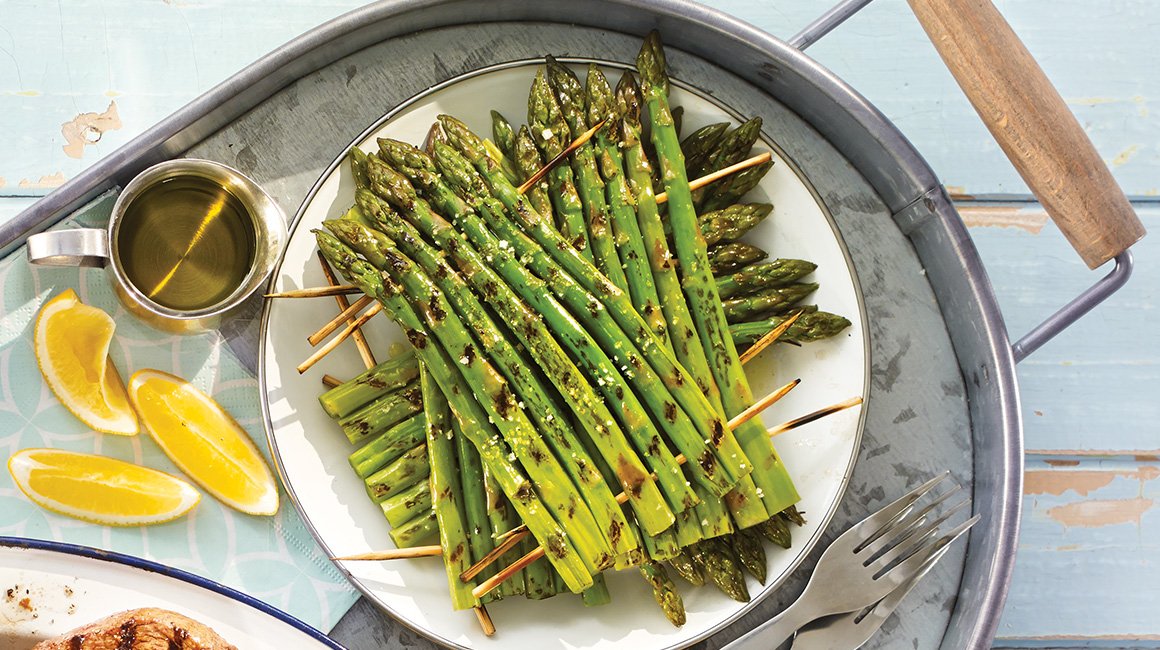 Stefano Faita's grilled asparagus brochettes