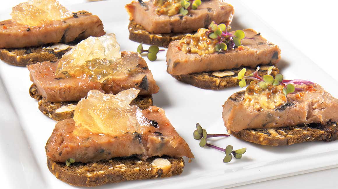 Duck mousse canapés