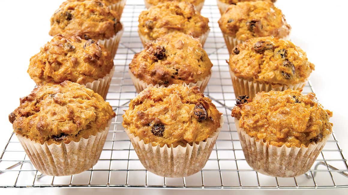 Muffins aux carottes et aux raisins