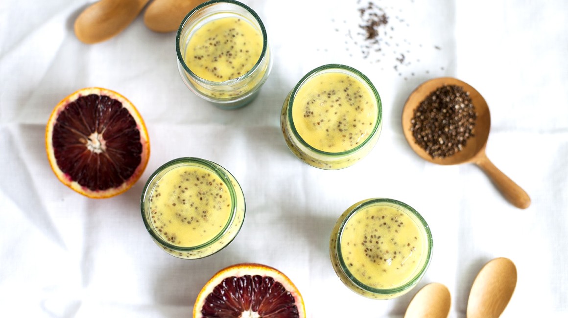 Pouding au Chia à la Mangue, Orange et Lime