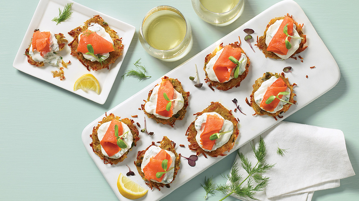 Potato and smoked salmon rostis from Josée di Stasio